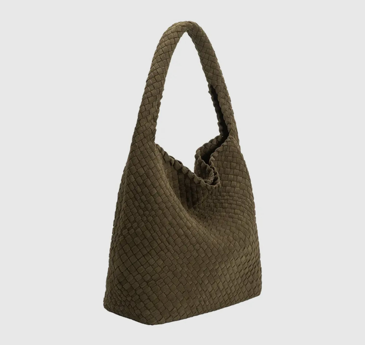 Jojo Olive Suede Shoulder Bag