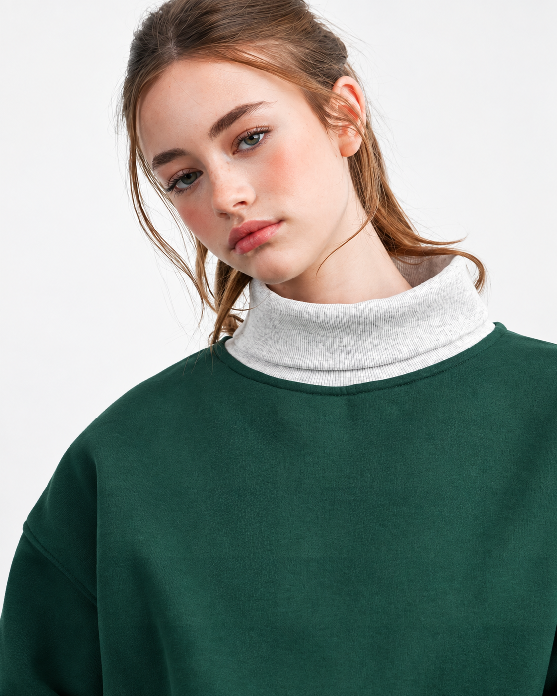 The Everyday Mock Neck Sweatshirt | Green