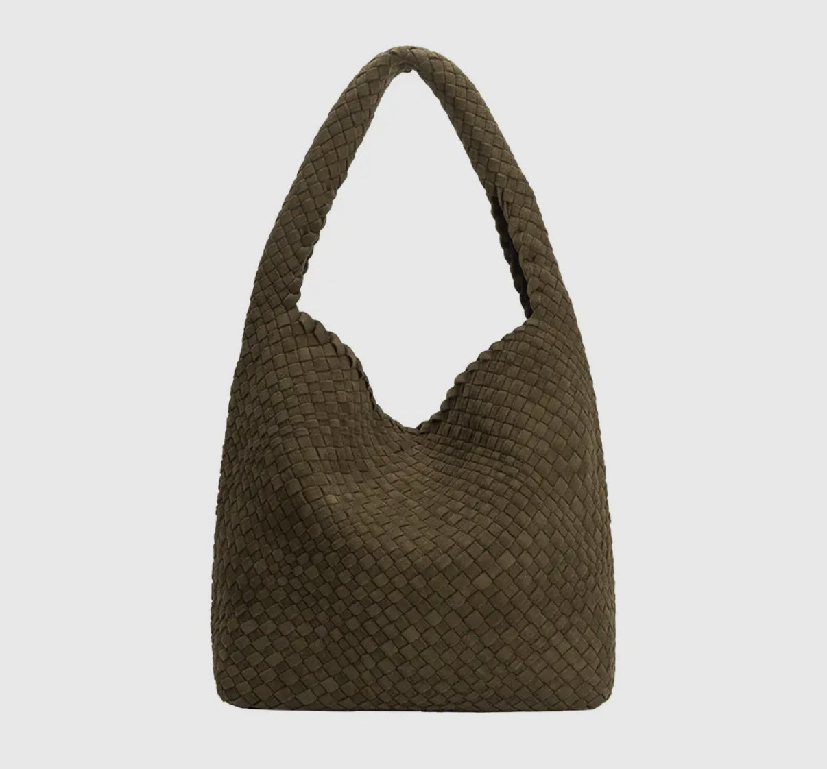 Jojo Olive Suede Shoulder Bag