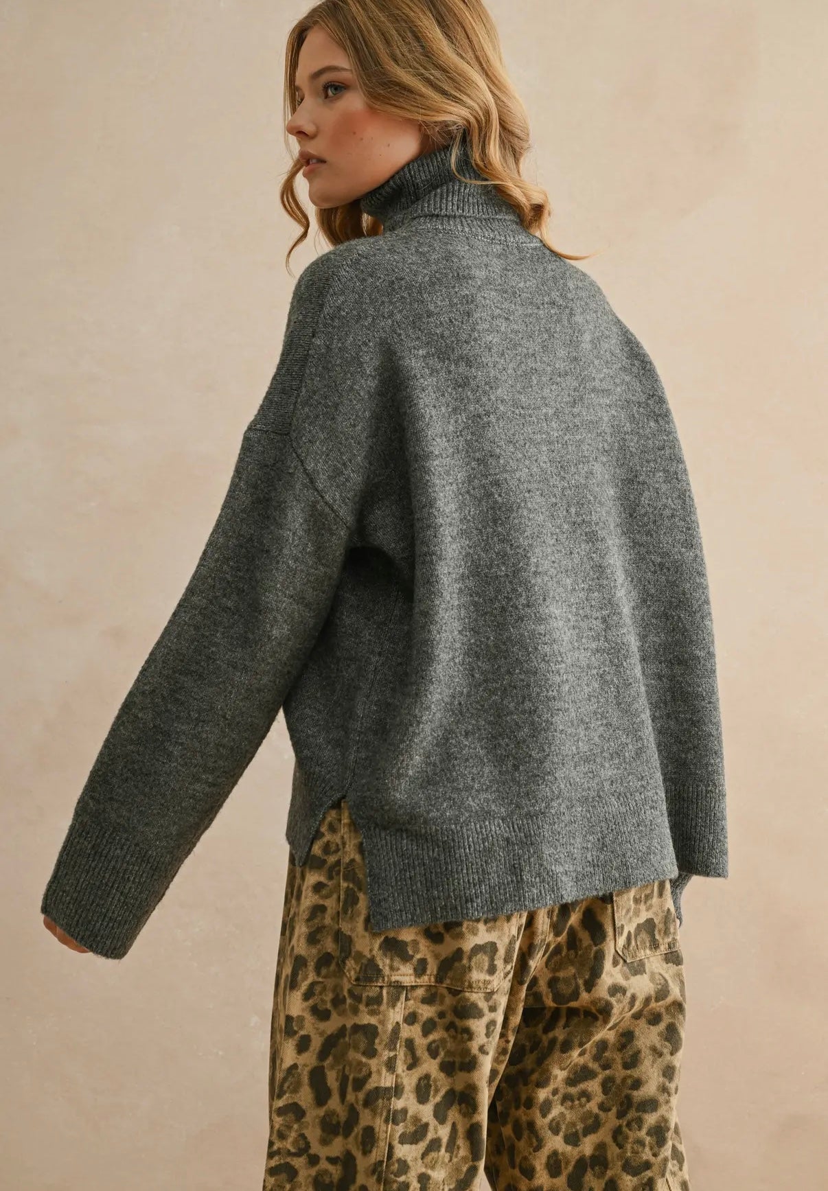 Turtle Neck Charcoal Sweater