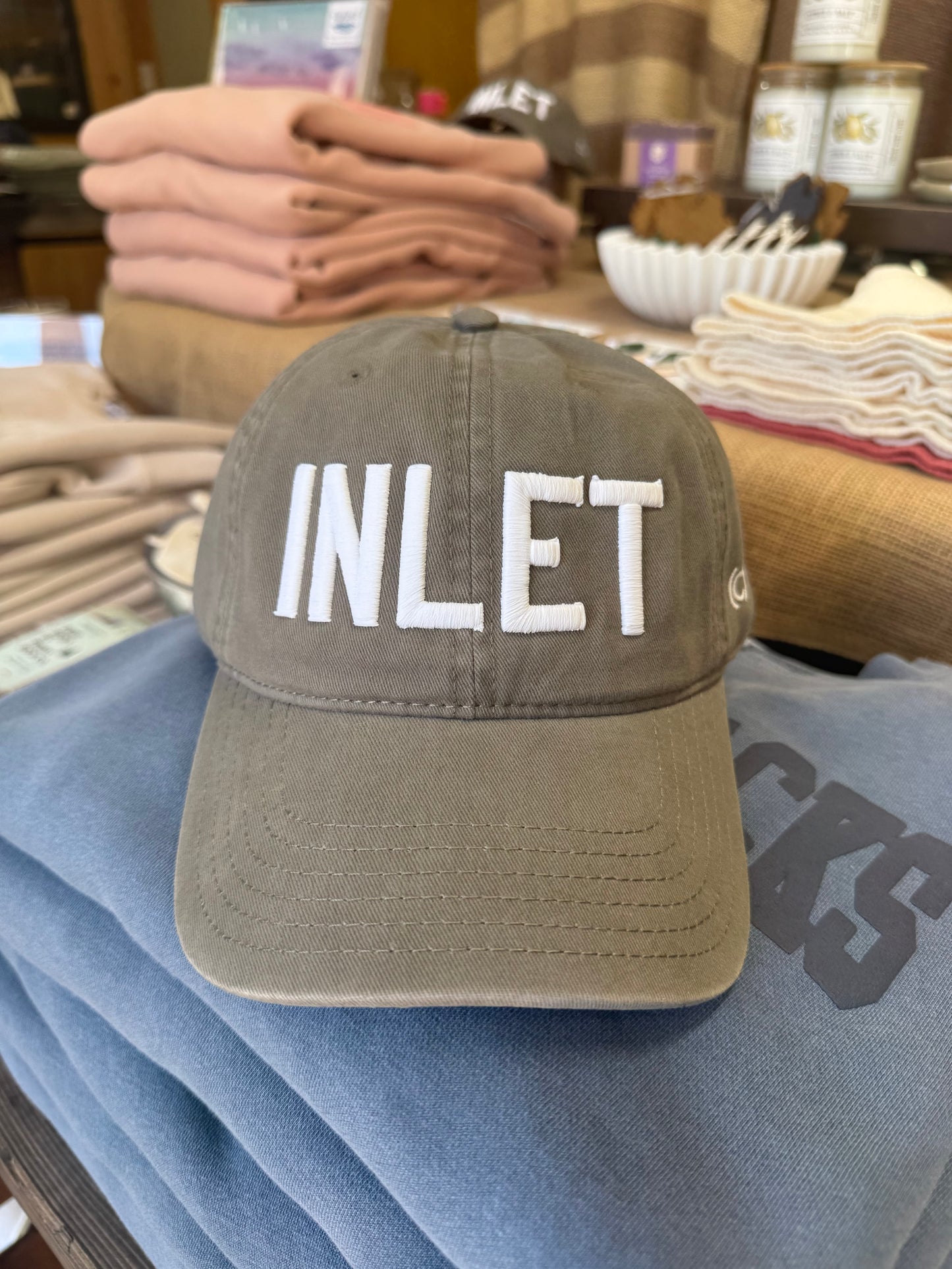 “INLET” Olive Ball Cap