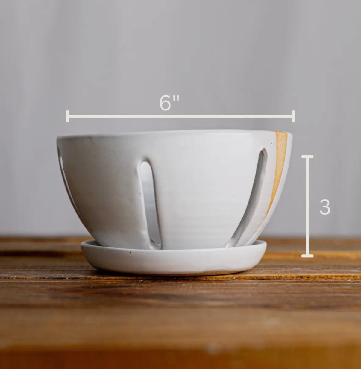 Handmade Ceramic Berry Bowl with Saucer
