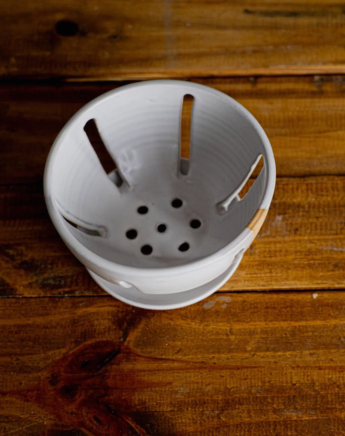 Handmade Ceramic Berry Bowl with Saucer