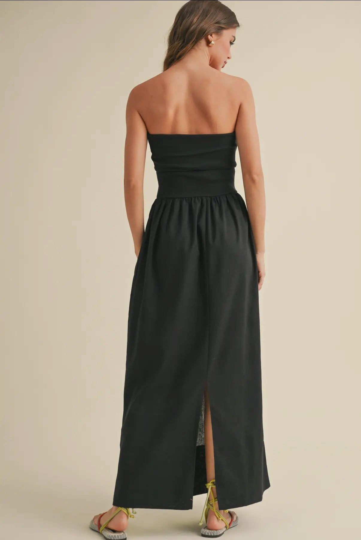 Rebecca Linen Ribbed Combo Dress
