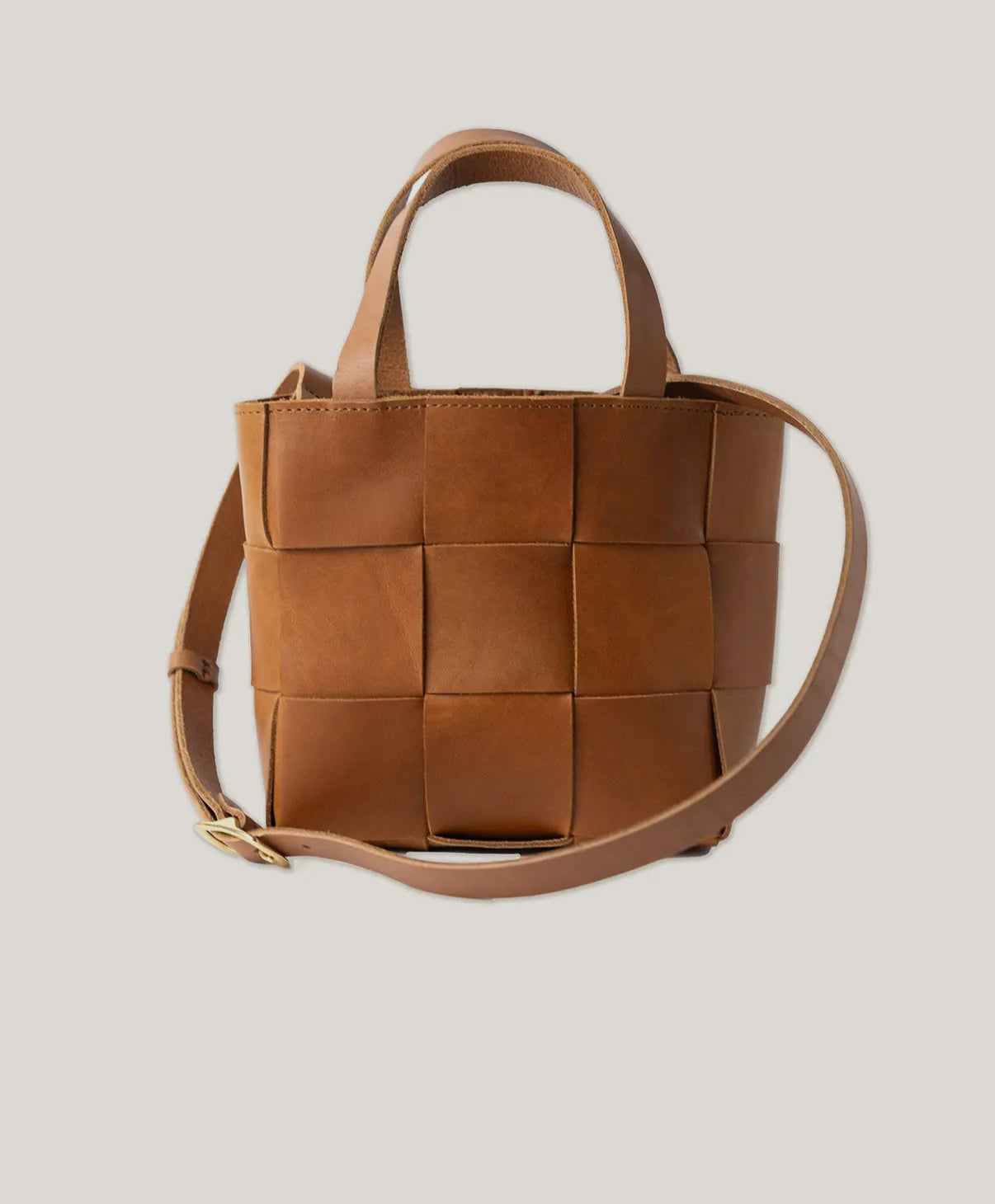 Woven Leather Mini Tote