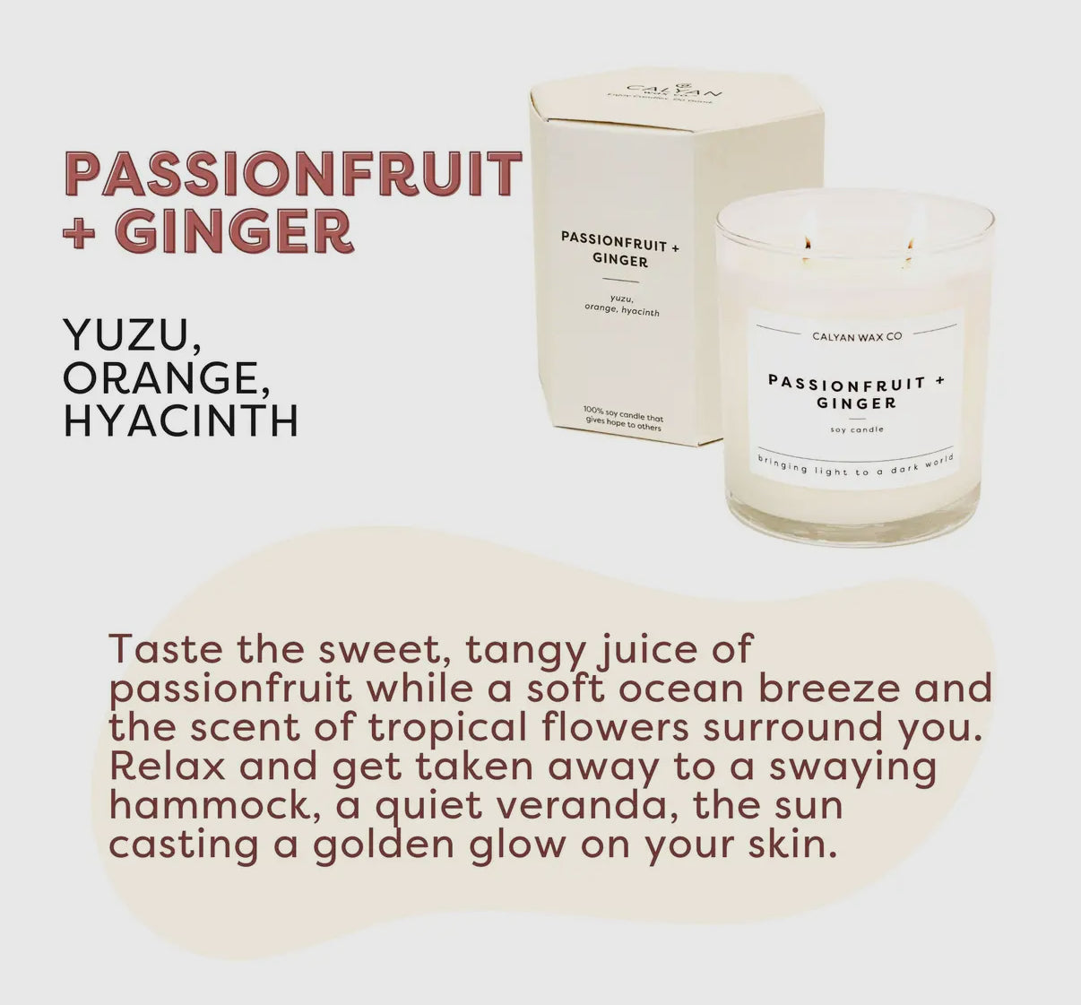 Passionfruit + Ginger Glass Tumbler Soy Candle
