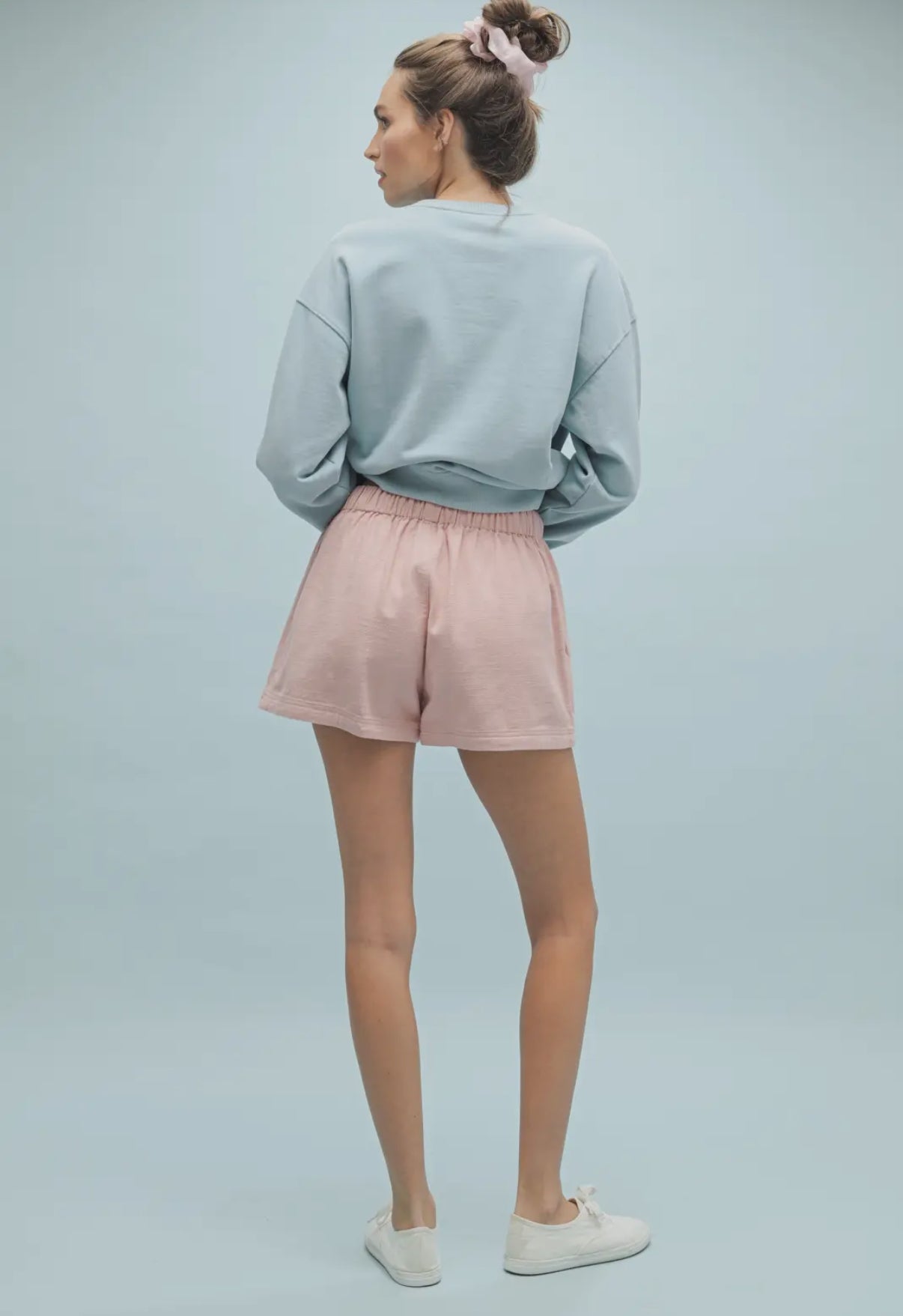 Petal Pink Cotton Twill Shorts