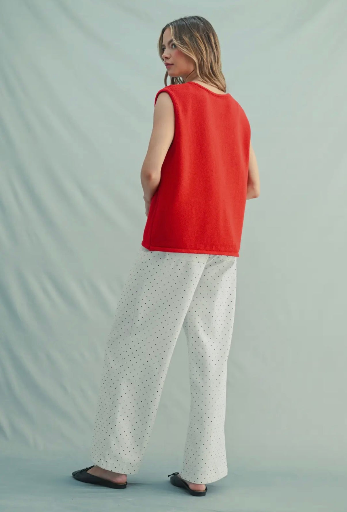 Cherry Sweater Button Down Top