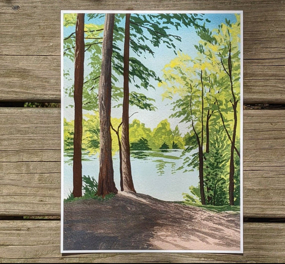 Stroll by 7th Lake | Adirondack Watercolor Print
