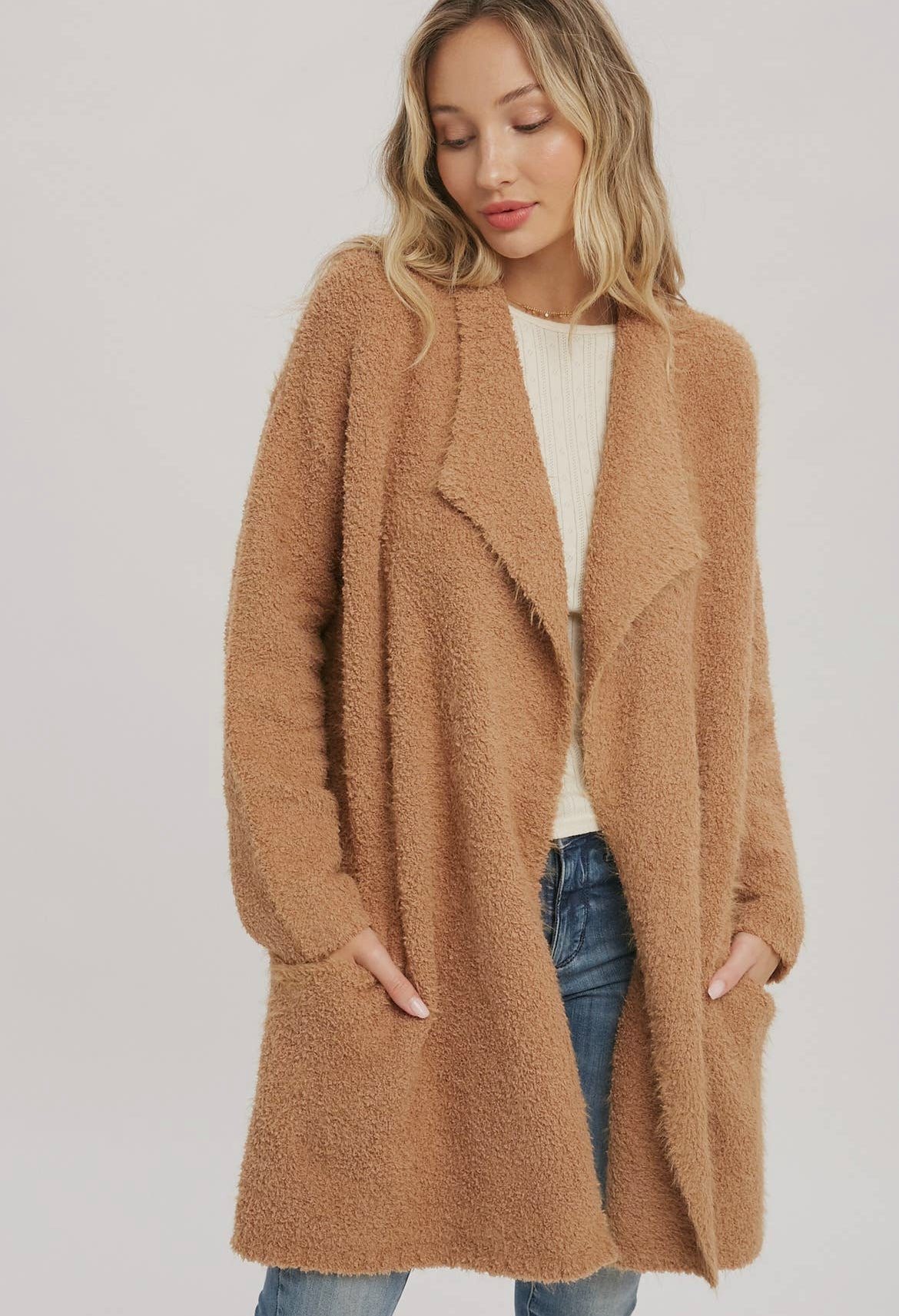 Fuzzy Drape Cardigan