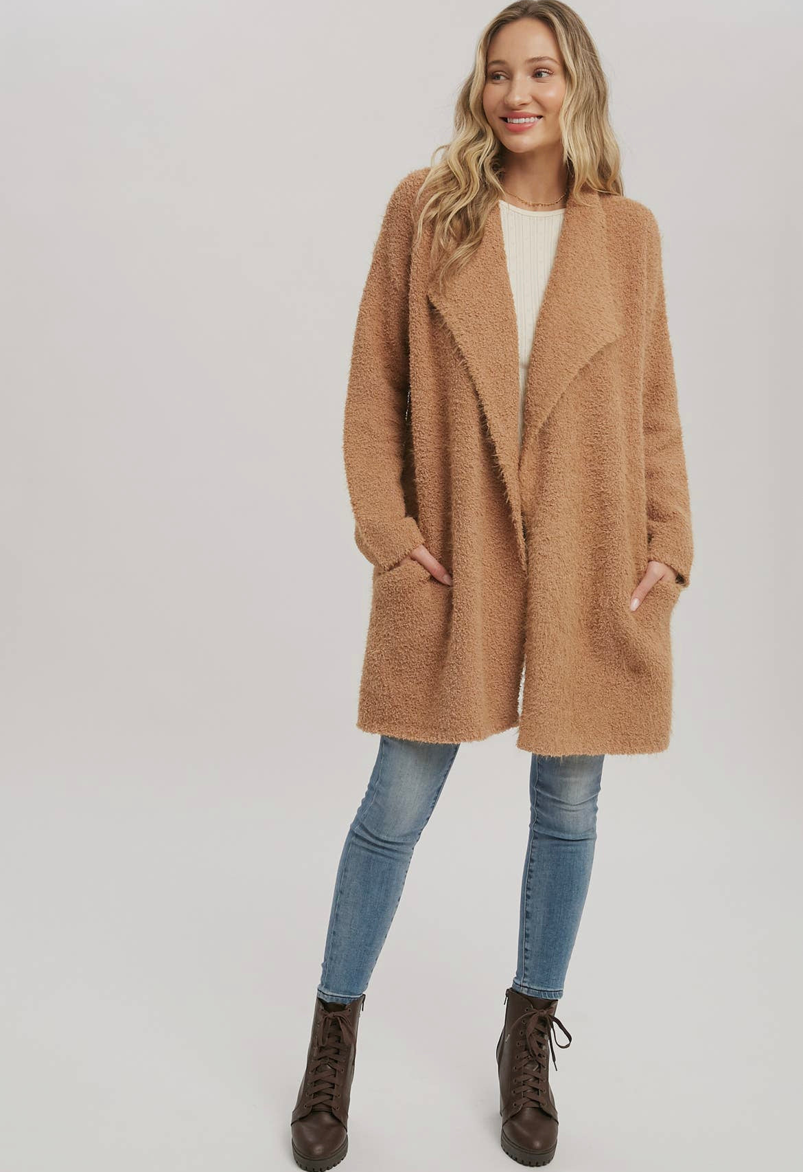 Fuzzy Drape Cardigan