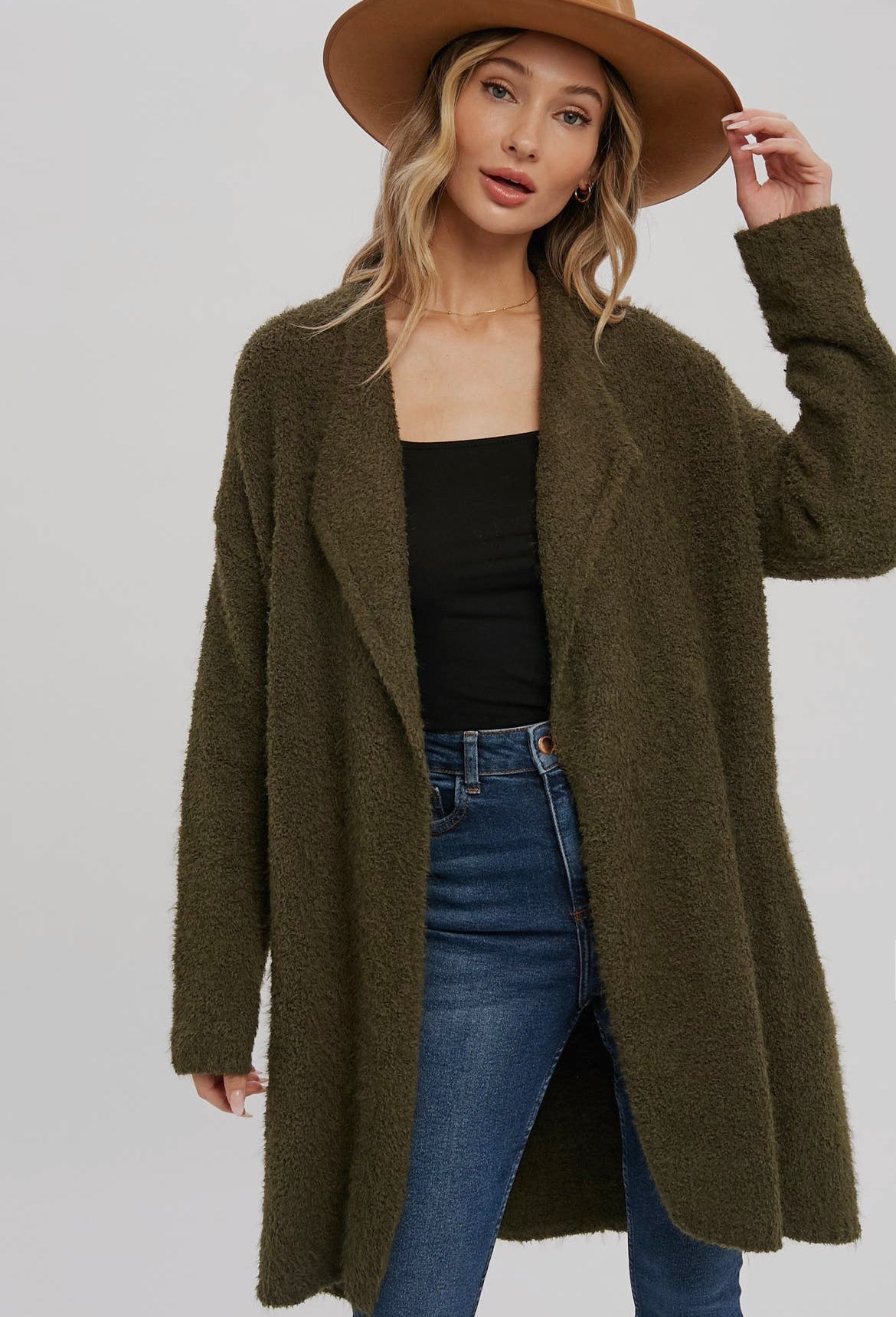 Fuzzy Drape Cardigan