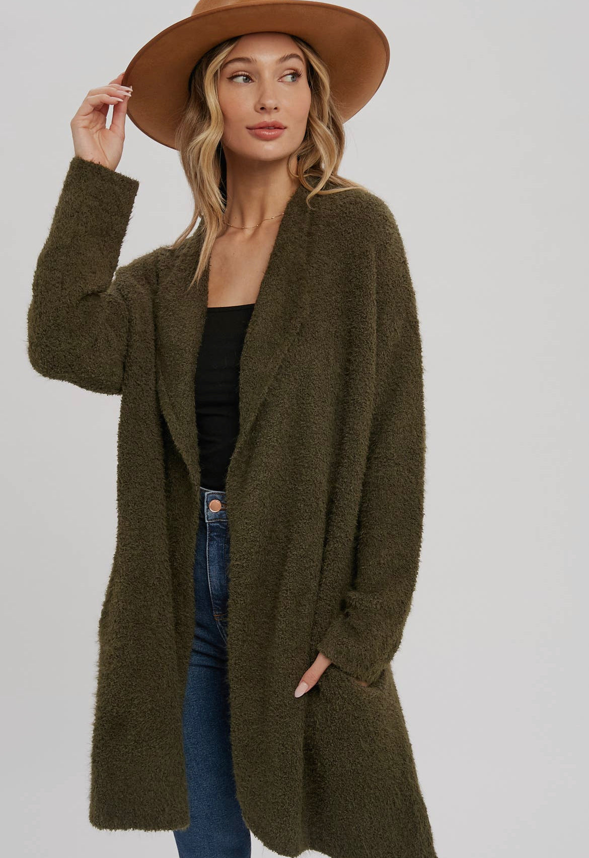 Fuzzy Drape Cardigan
