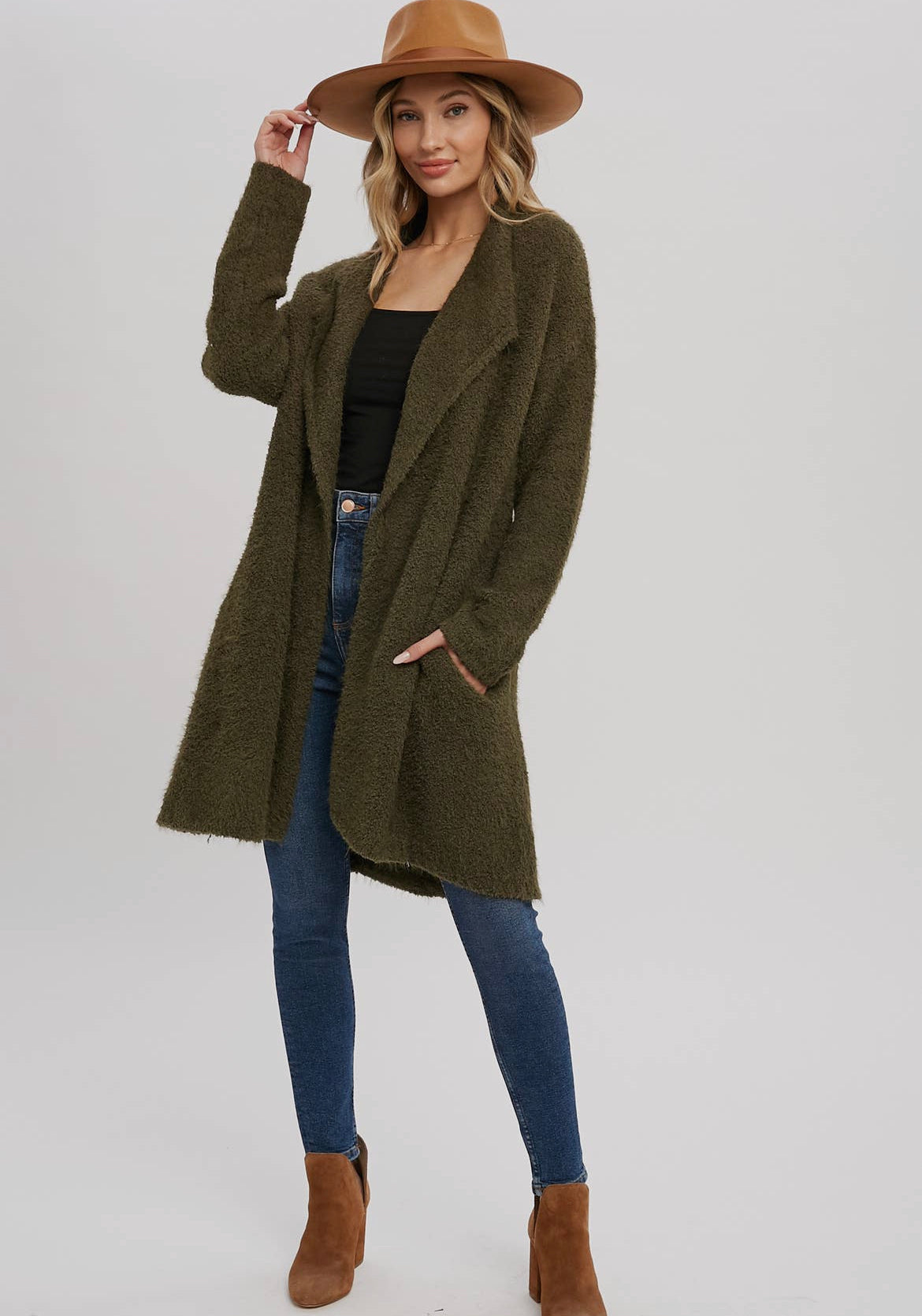 Fuzzy Drape Cardigan