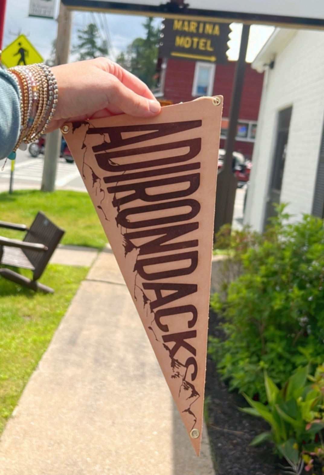 "Adirondacks" Leather Pennant Flag