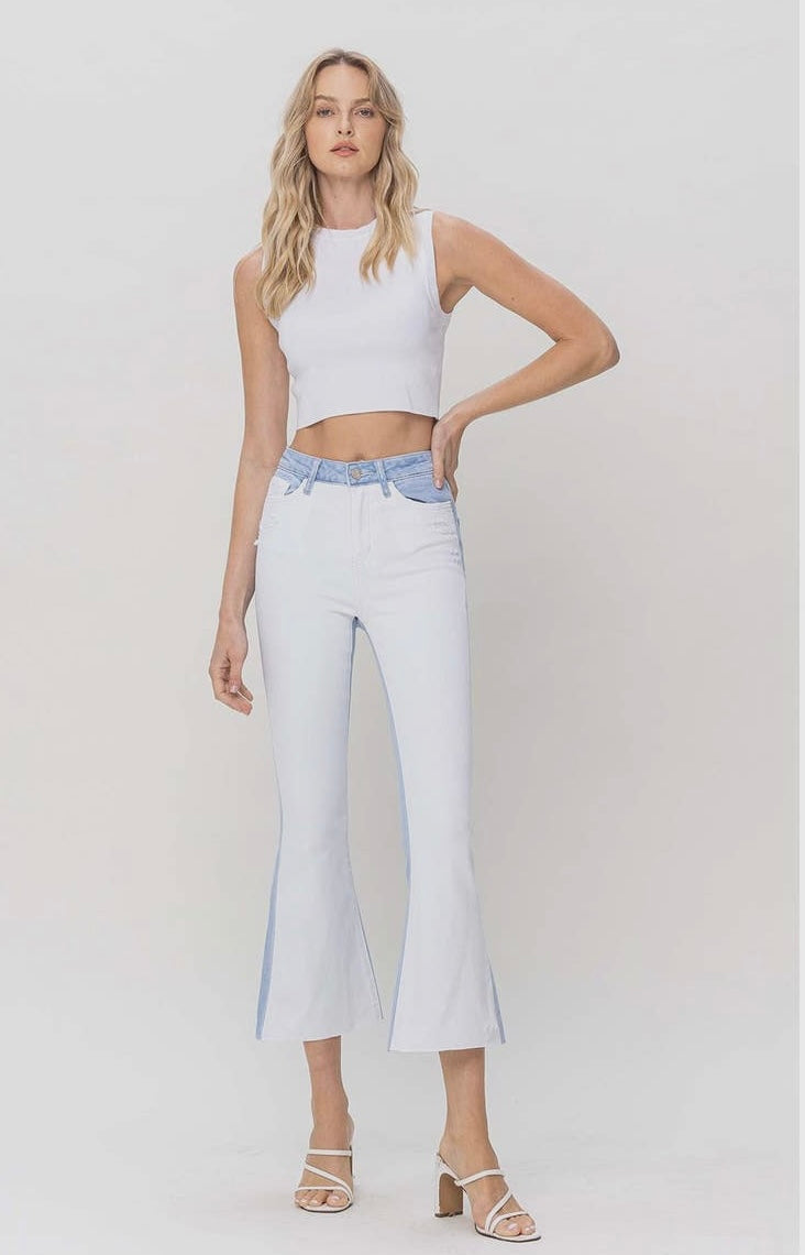 High Rise Color Block Jeans