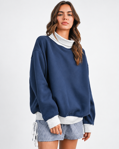 The Everyday Mock Neck Sweatshirt | Navy