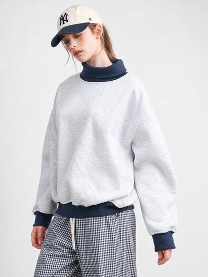 The Everyday Mock Neck Sweatshirt | Grey