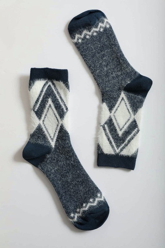 Mohair Diamond Socks *