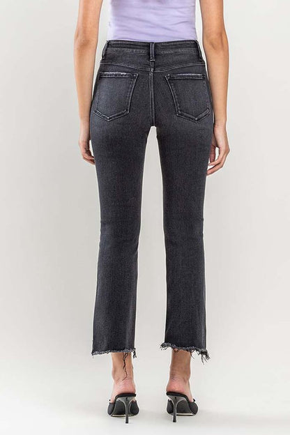 Rise Raw Step Crop Flare Jeans *