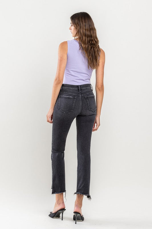 Rise Raw Step Crop Flare Jeans *