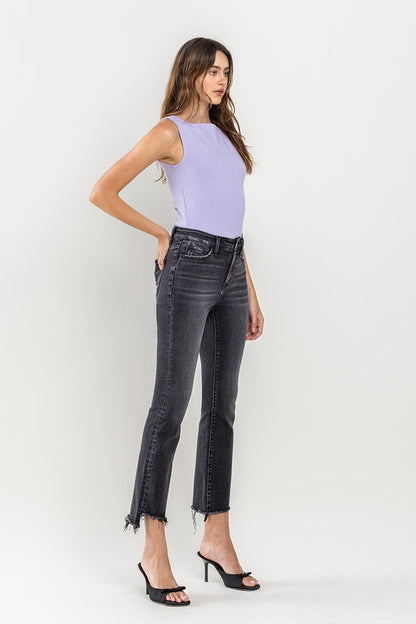 Rise Raw Step Crop Flare Jeans *