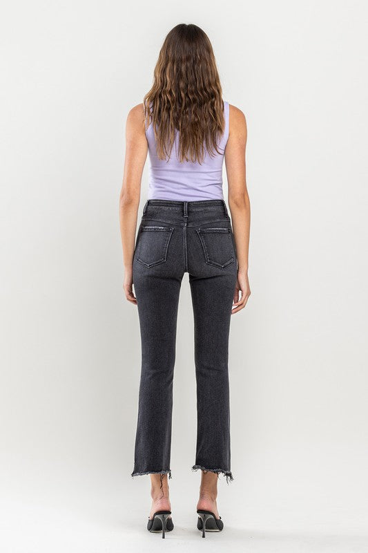 Rise Raw Step Crop Flare Jeans *