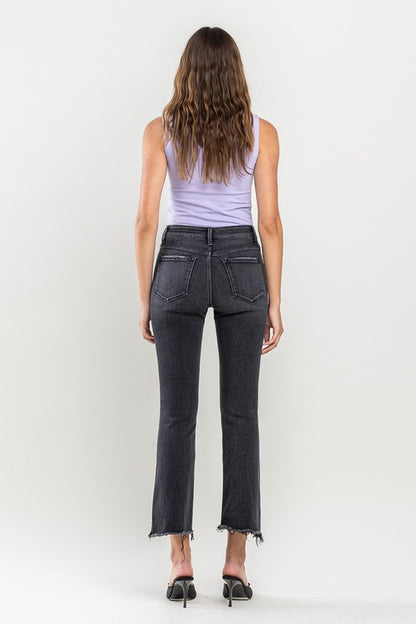 Rise Raw Step Crop Flare Jeans *