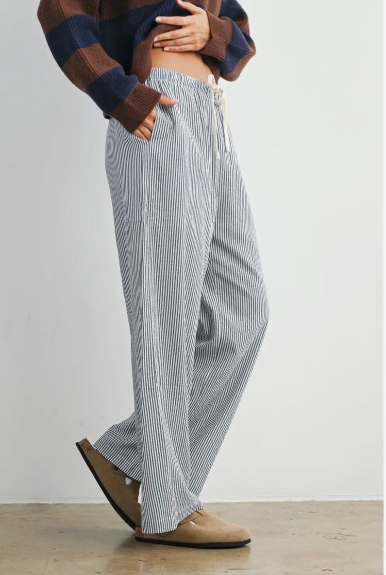 The Weekender Stripe Pants | Navy