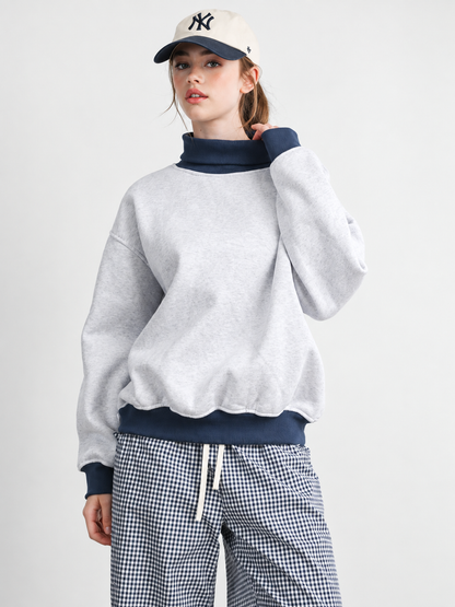 The Everyday Mock Neck Sweatshirt | Grey