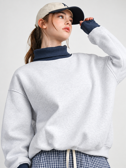 The Everyday Mock Neck Sweatshirt | Grey