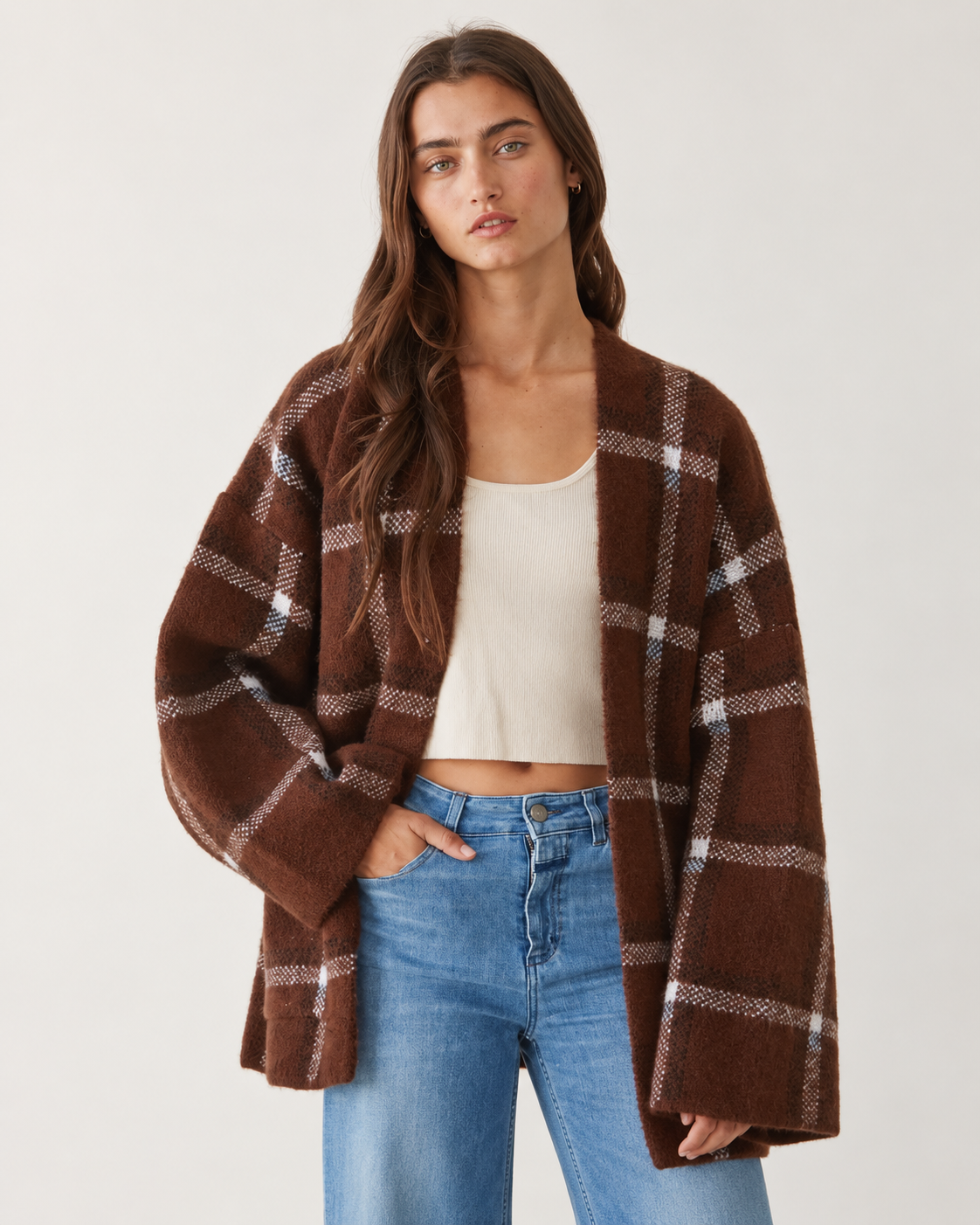 Cocoa Plaid Cardigan