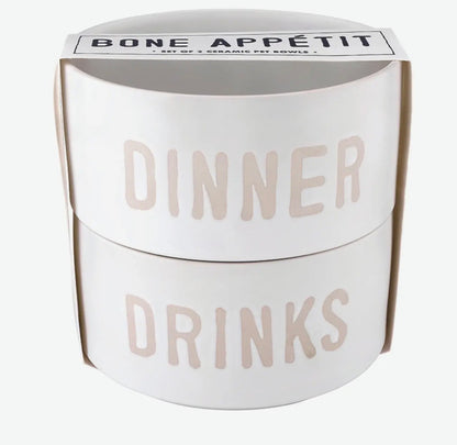 Stackable Pet Bowls | Dinner & Drinks