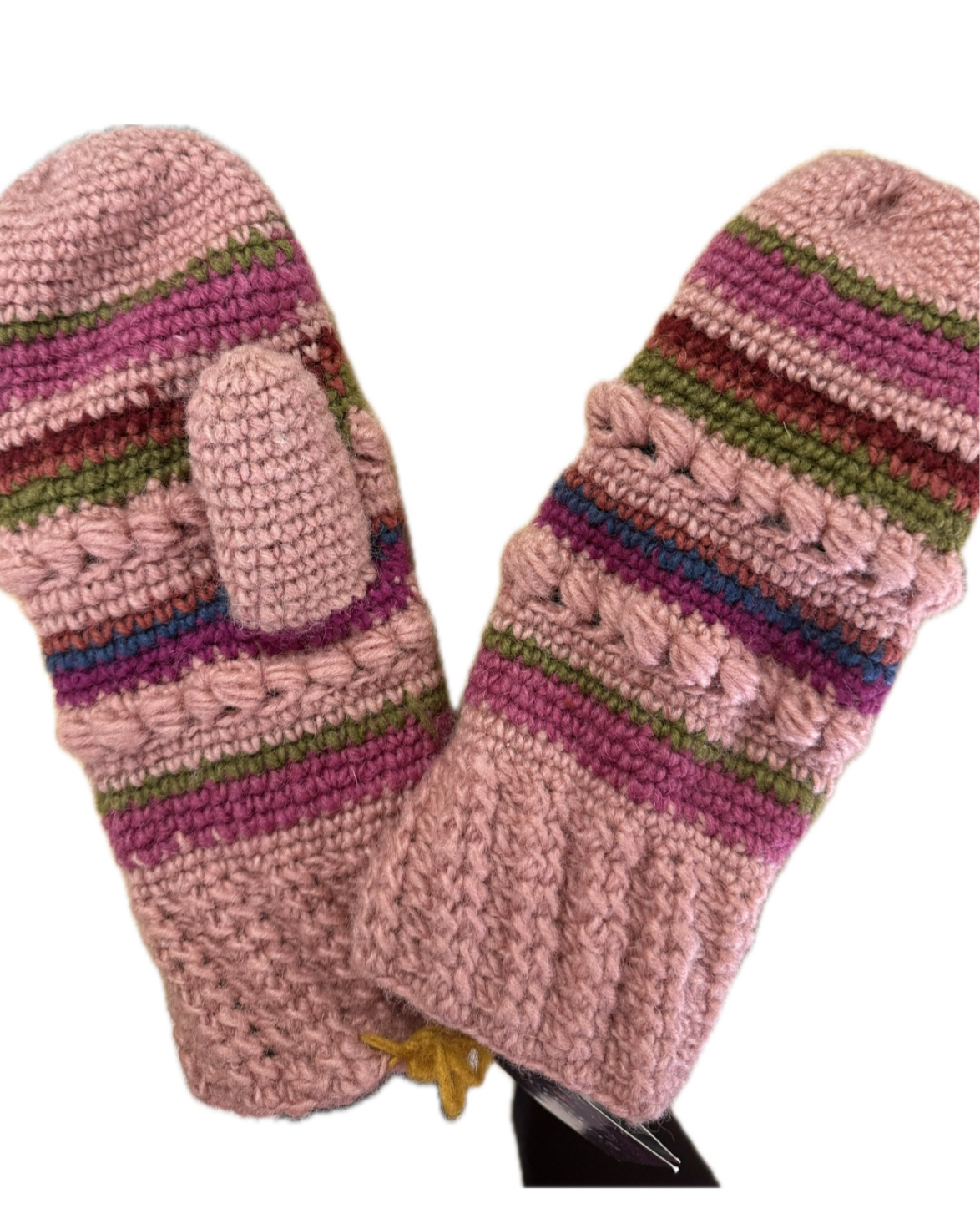 Petal Hand Knit Fleece Lined Mittens