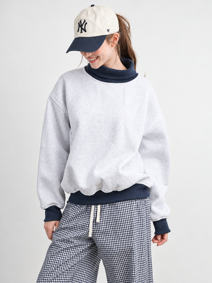 The Everyday Mock Neck Sweatshirt | Grey
