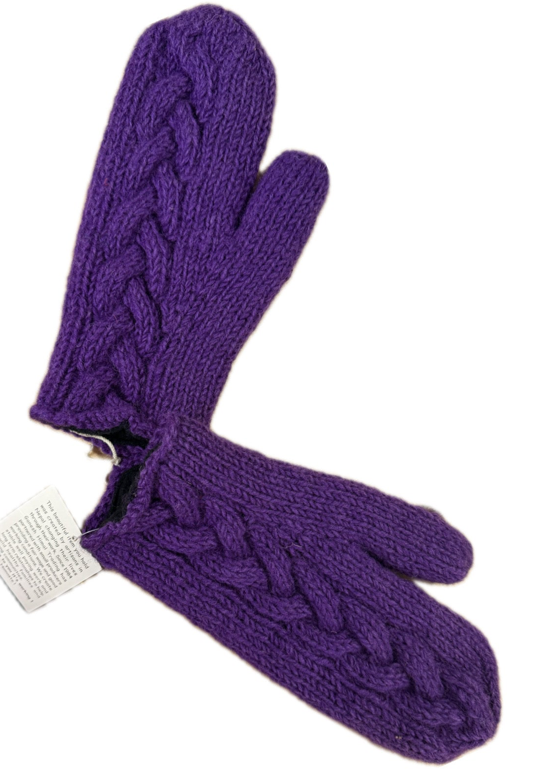 Jane Hand Knit Fleece Lined Mittens