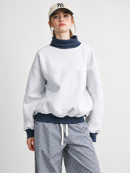 The Everyday Mock Neck Sweatshirt | Grey