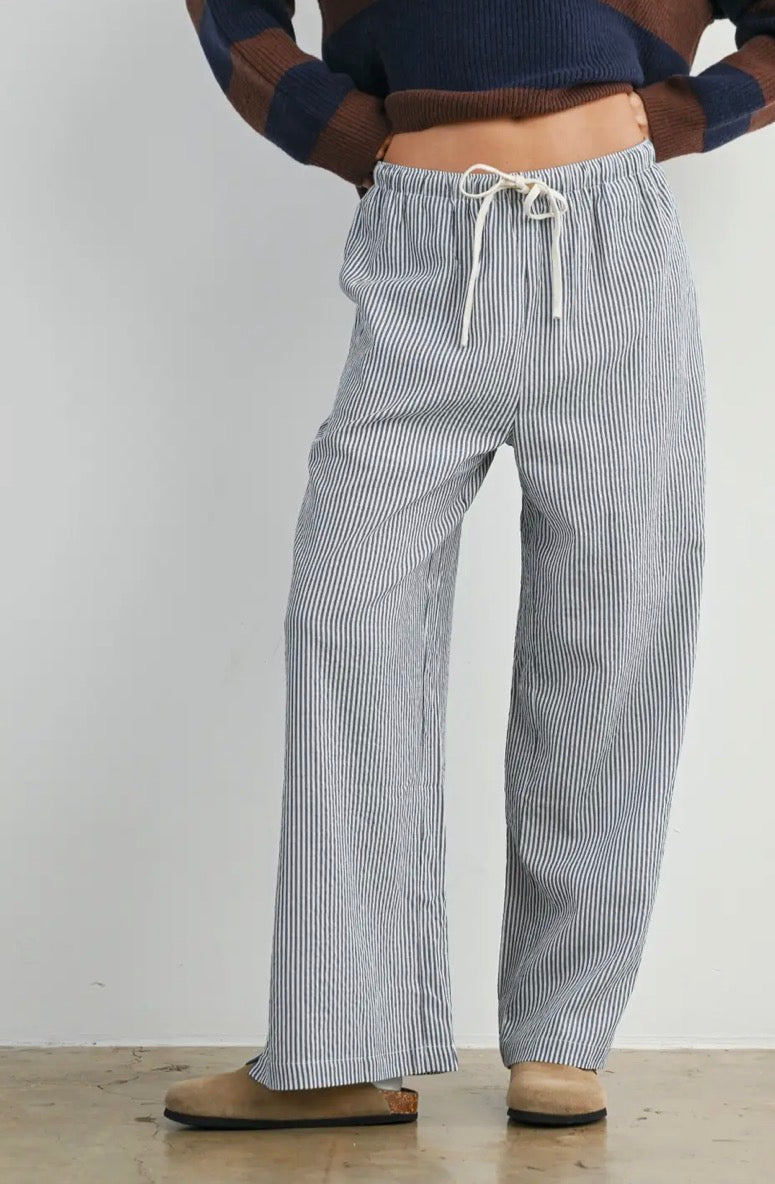 The Weekender Stripe Pants | Navy