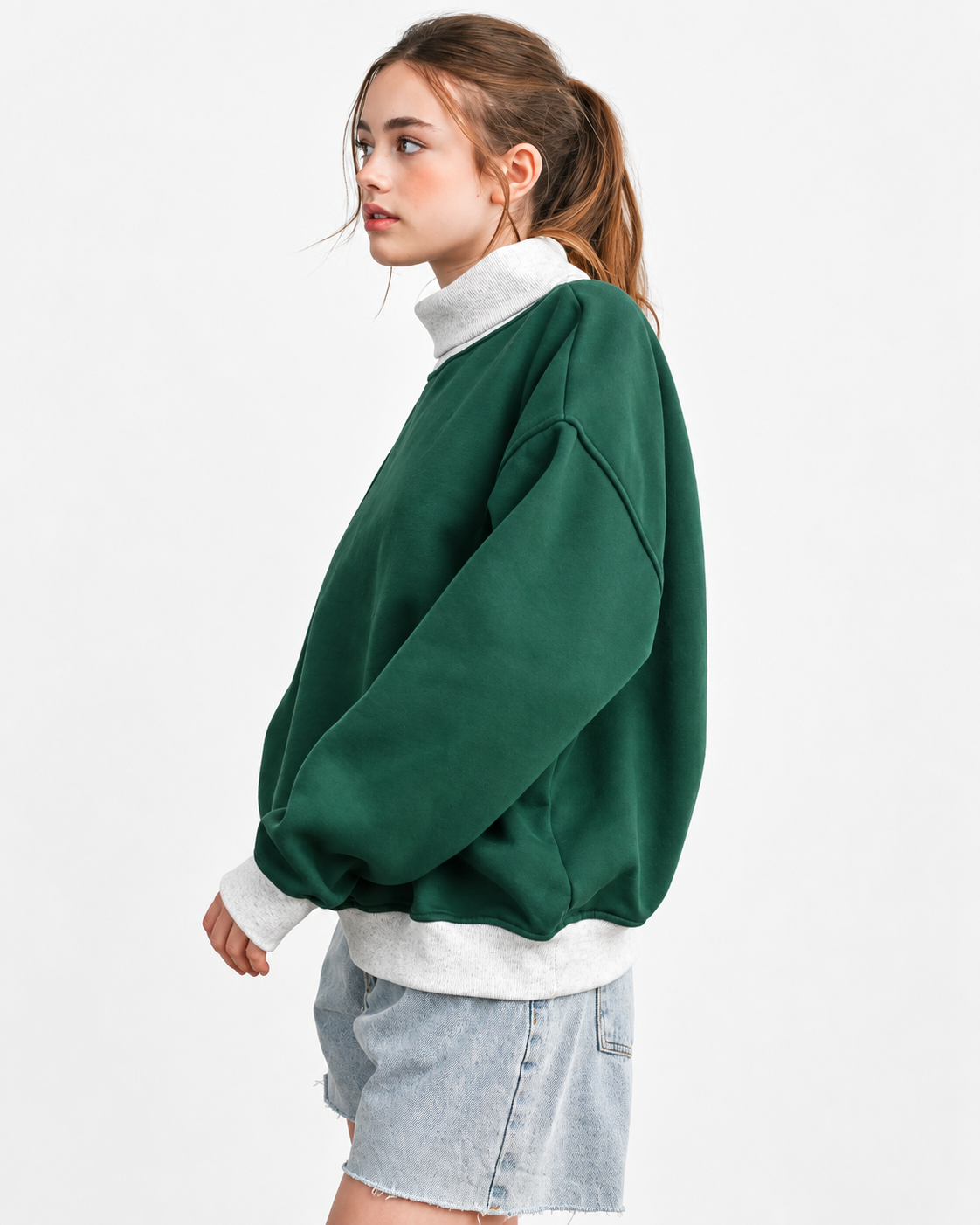 The Everyday Mock Neck Sweatshirt | Green