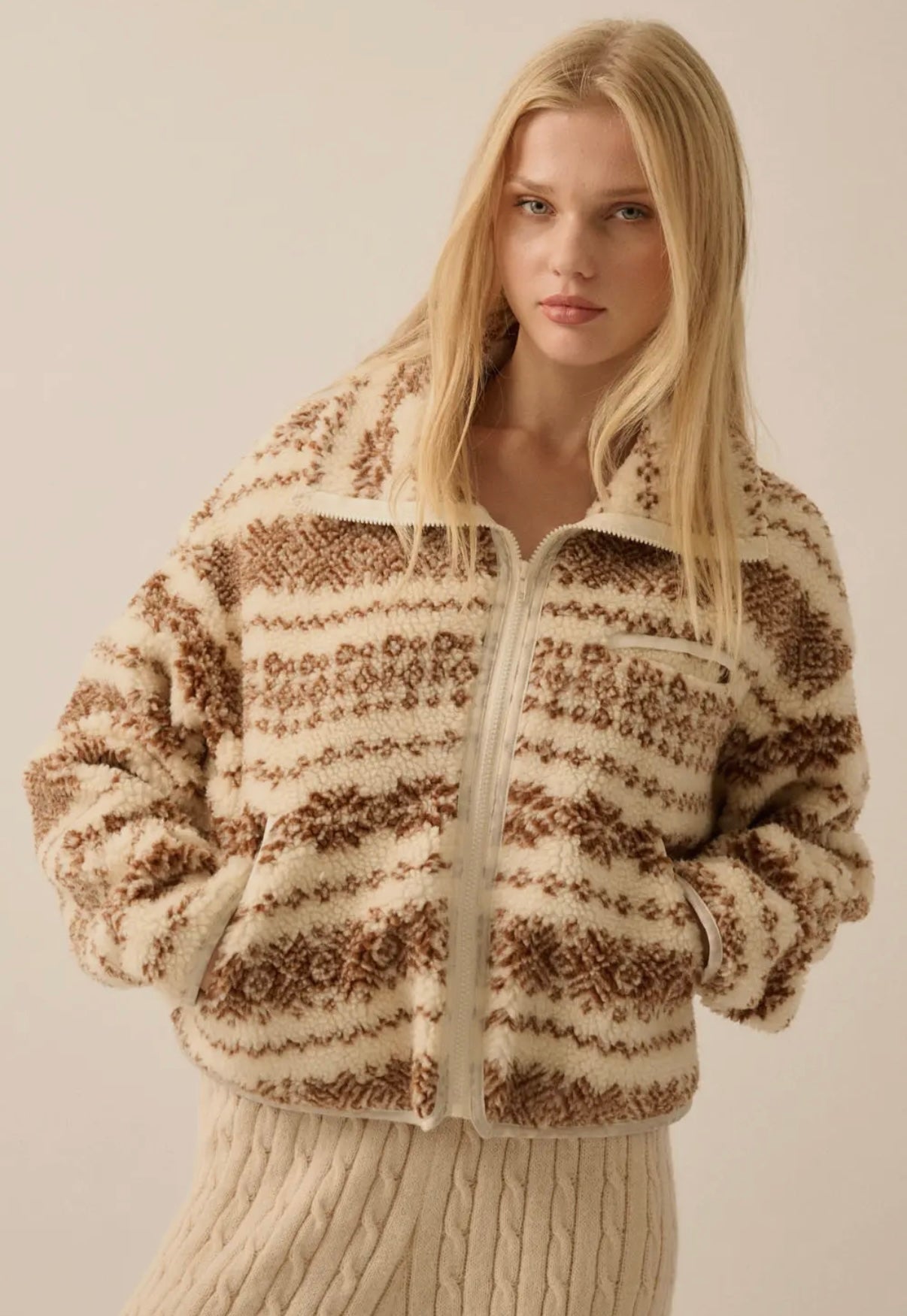 Alpine Print Sherpa Jacket