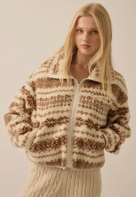 Alpine Print Sherpa Jacket