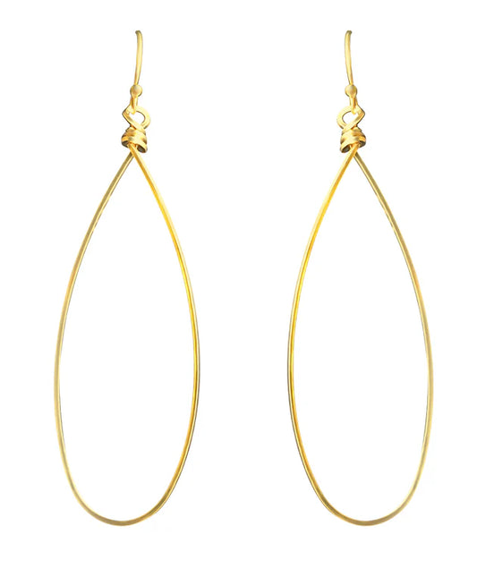 Sarah Wired Gold Hoop Earrings