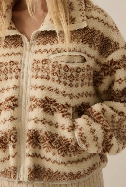 Alpine Print Sherpa Jacket