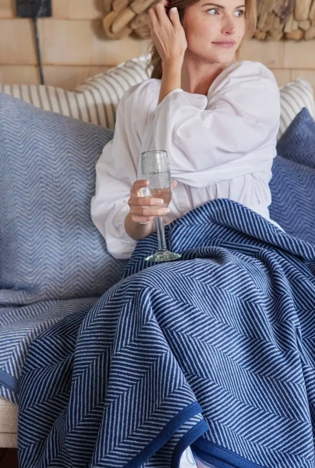 Blue Mountain Herringbone Blanket | Chappy Wrap