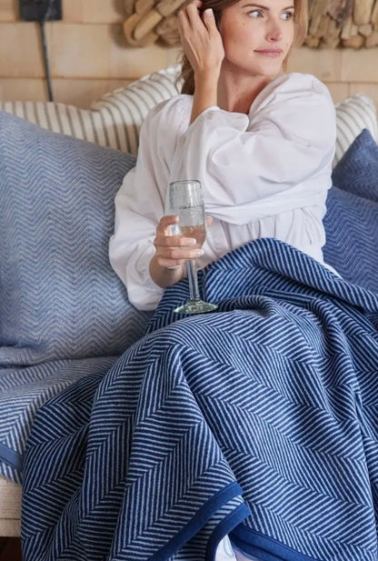 Blue Mountain Herringbone Blanket | Chappy Wrap