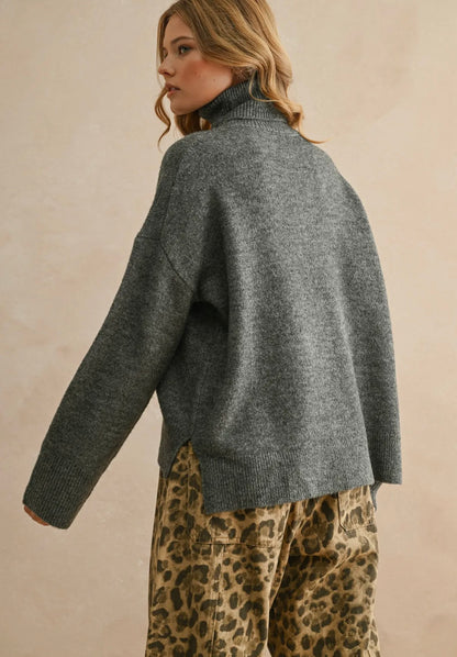 Turtle Neck Charcoal Sweater