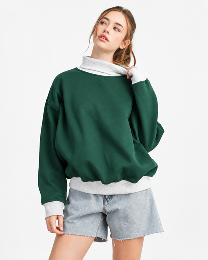 The Everyday Mock Neck Sweatshirt | Green