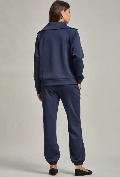 Quarter Zip Pullover + Jogger Modal Travel Set | Navy