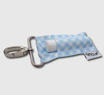 Chapstick Holder | Gingham Blue & White