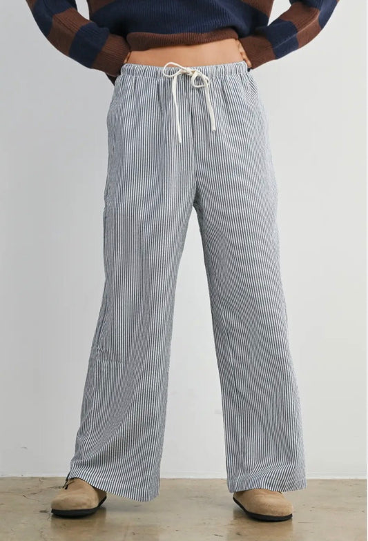 The Weekender Stripe Pants | Navy